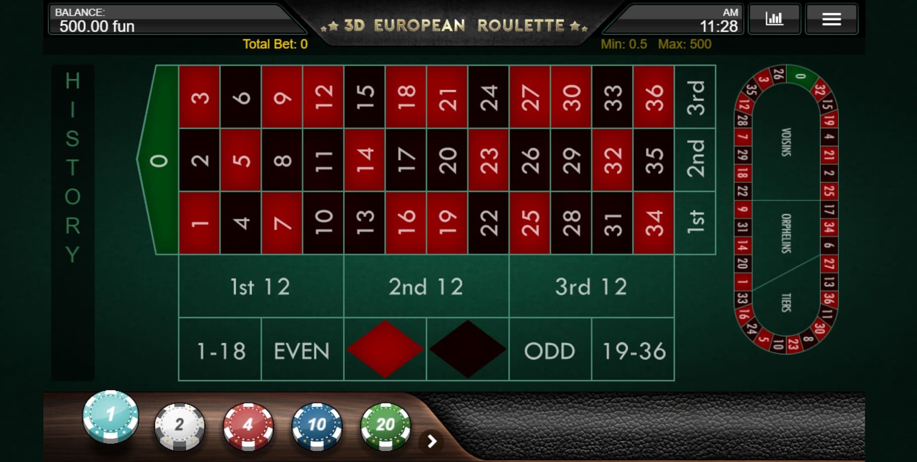 3D Ruletka Europejska 3D Ruletka Europejska